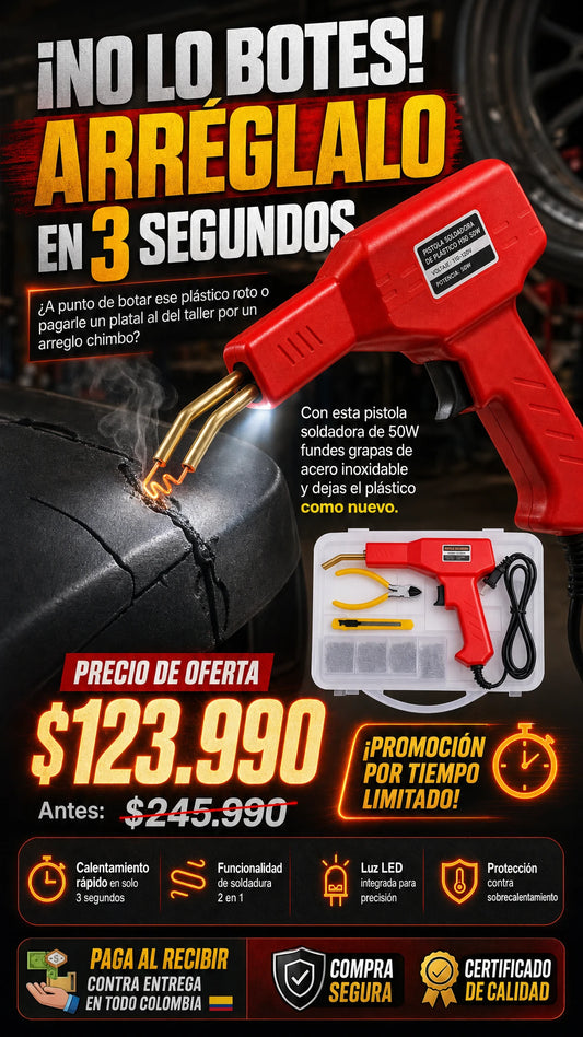 Kit de Pistola de Soldadura de Plástico H50 50W con 1000 Grapas