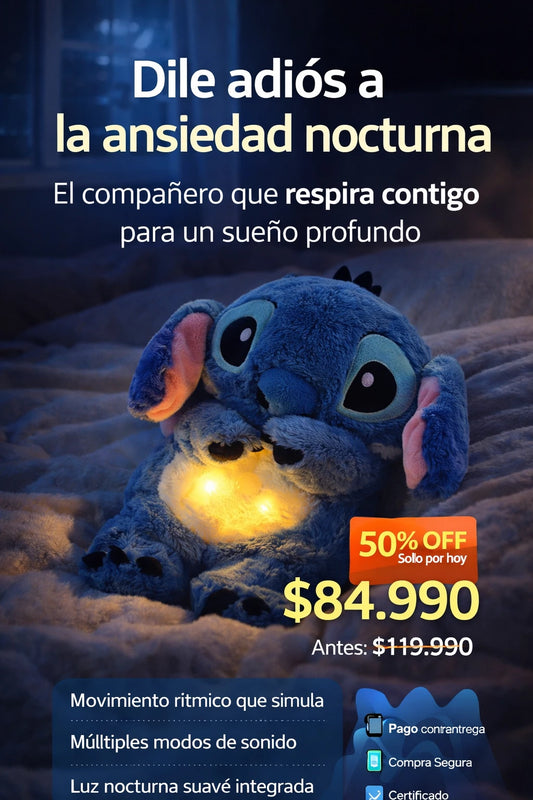 Peluche Que Respira Stitch Azul