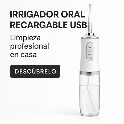 “¡Adiós al hilo dental!” Irrigador Oral Portátil Recargable USB