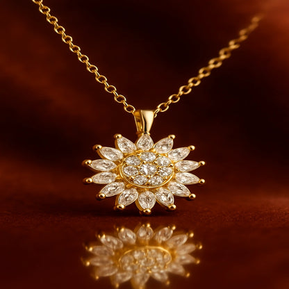 Collar Girasol Giratorio + Caja lujo