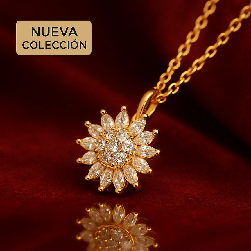 Collar Girasol Giratorio + Caja lujo