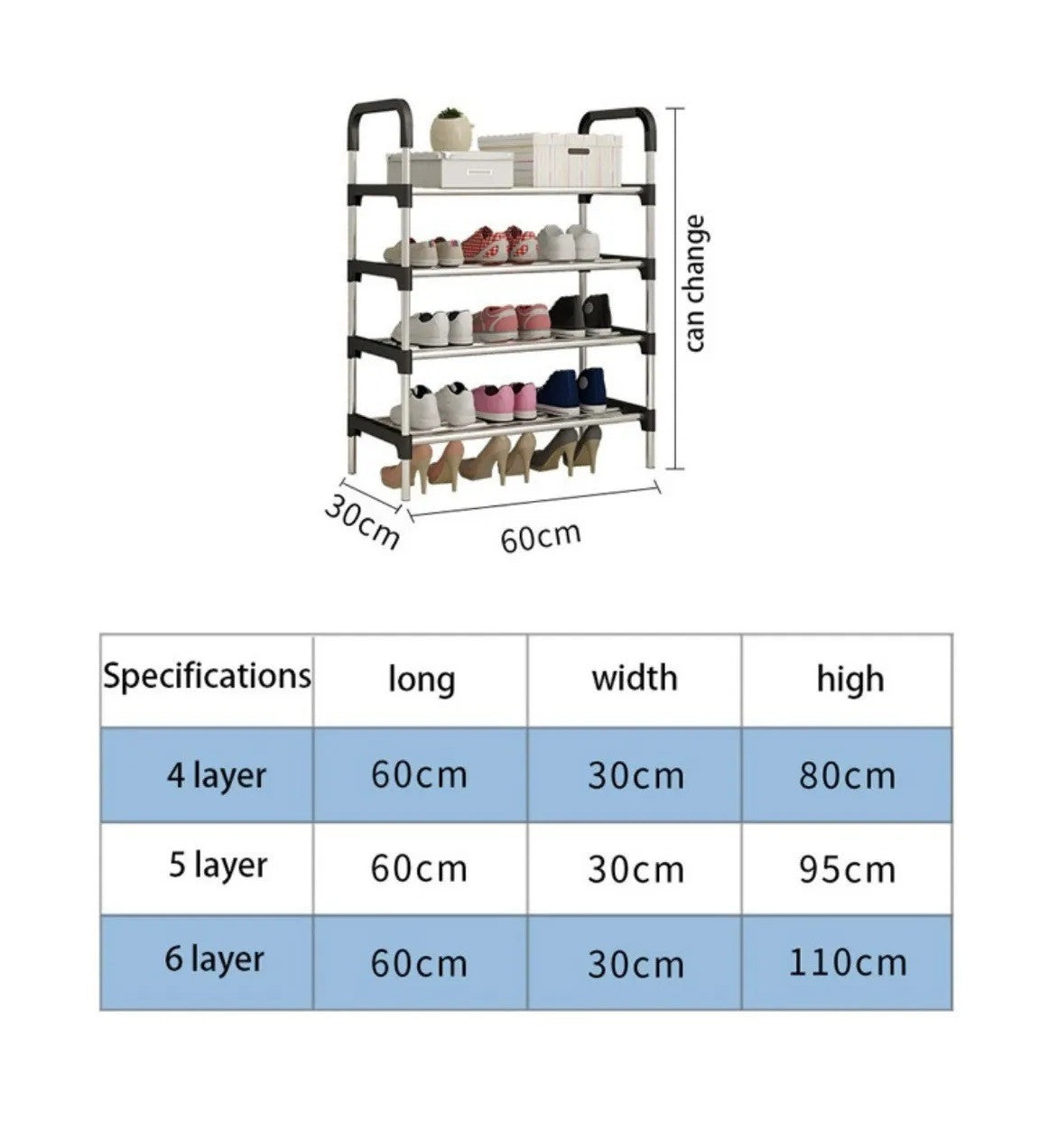 Organizador Zapatero Metalico 6 Niveles